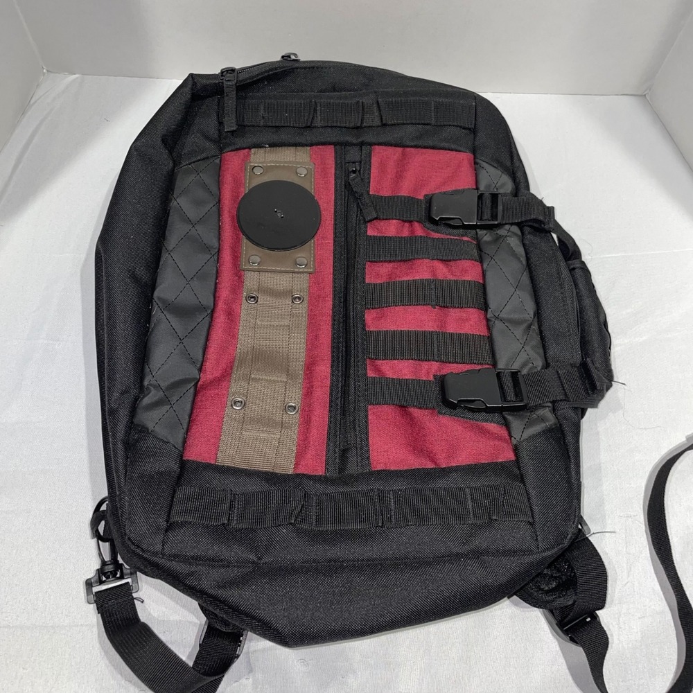 Marvel Deadpool Tactical Laptop Backpack Black Maroon Utility Bag 18in
